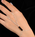 Women's Black Crystal Chain Bracelet Adjustable Silve